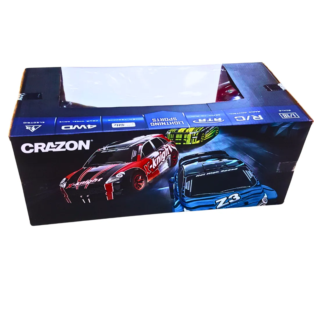 Crazon Lightning Sports 4WD Remote Control Car - 1:18 Scale High-Speed Off-Road R/C Vehicle (20 KM/H) for Kids (Ages 3 )
