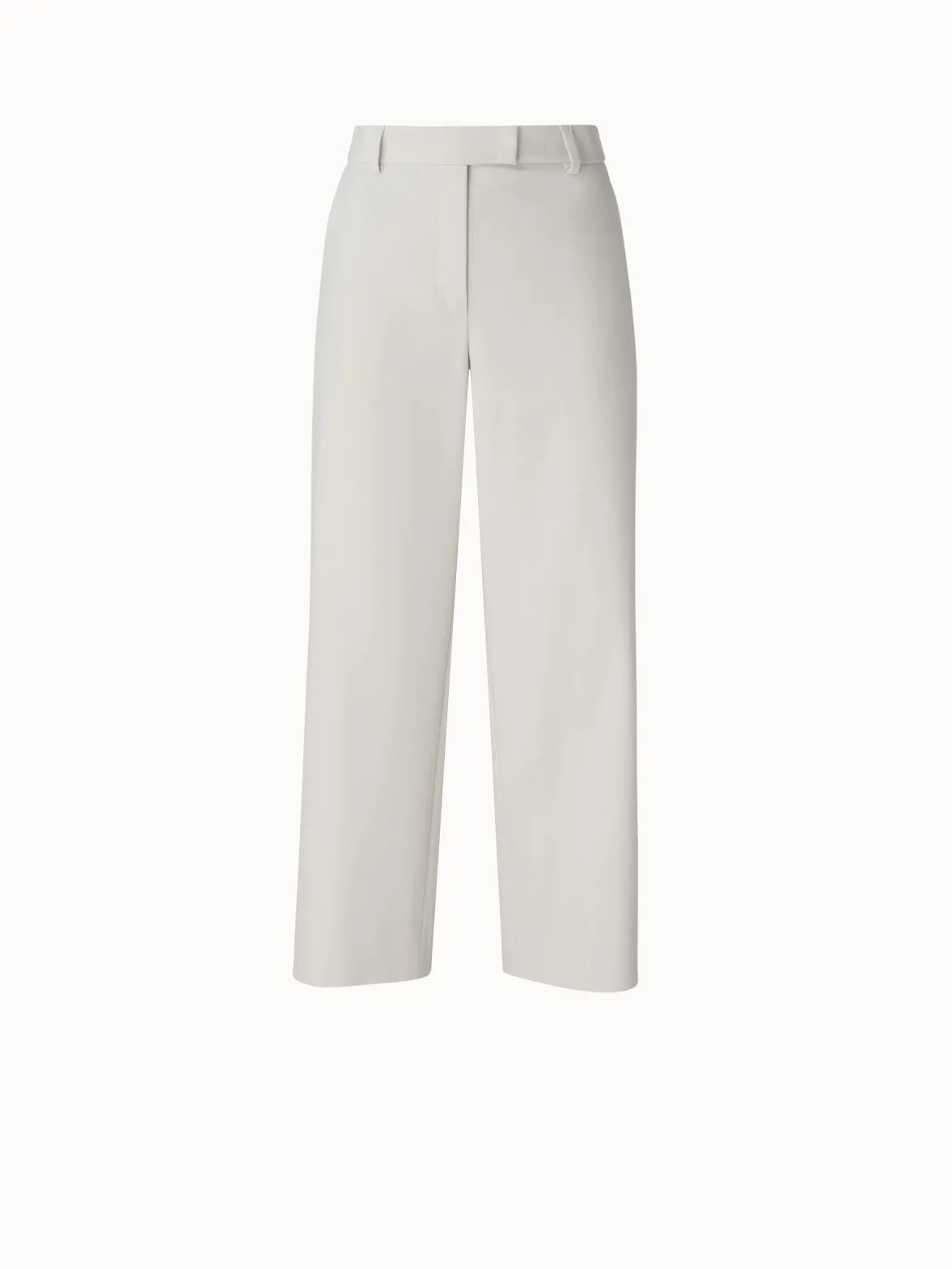Cropped Wide Cotton Silk Double-Face Pants