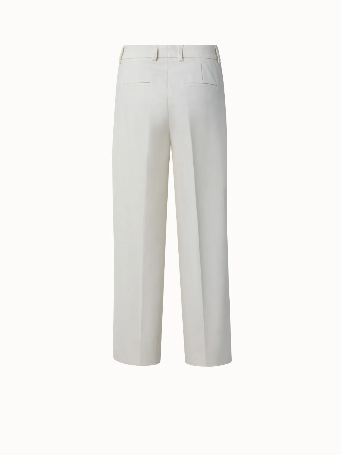 Cropped Wide Cotton Silk Double-Face Pants