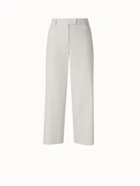 Cropped Wide Cotton Silk Double-Face Pants