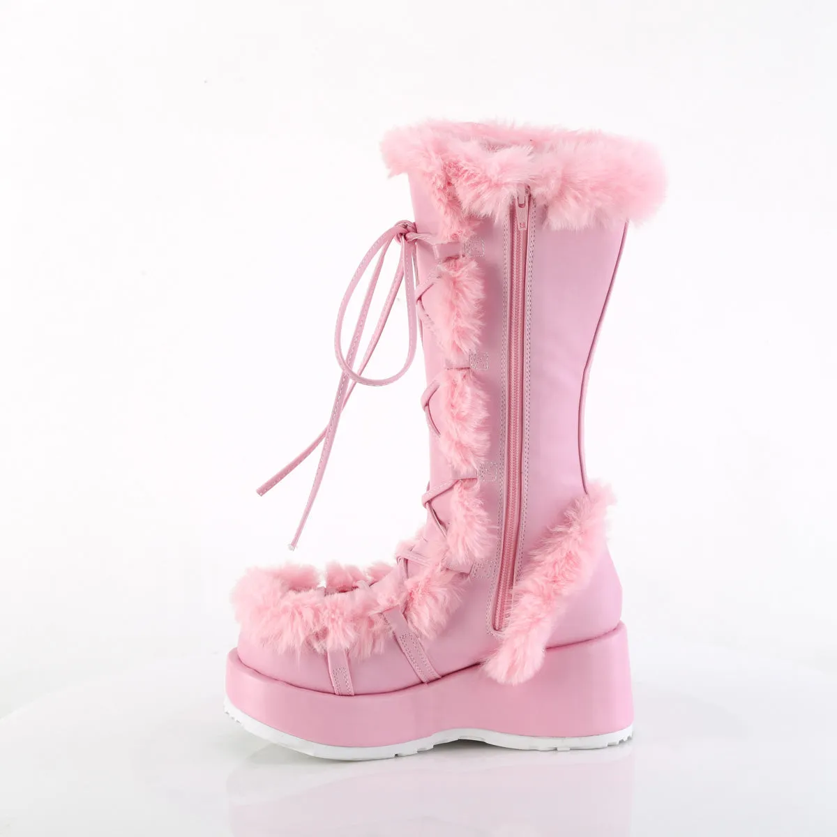 CUBBY-311 DemoniaCult Baby Pink Vegan Leather Sexy Women's Mid-Calf & Knee High Boots (Alternative Footwear)