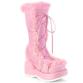 CUBBY-311 DemoniaCult Baby Pink Vegan Leather Sexy Women's Mid-Calf & Knee High Boots (Alternative Footwear)
