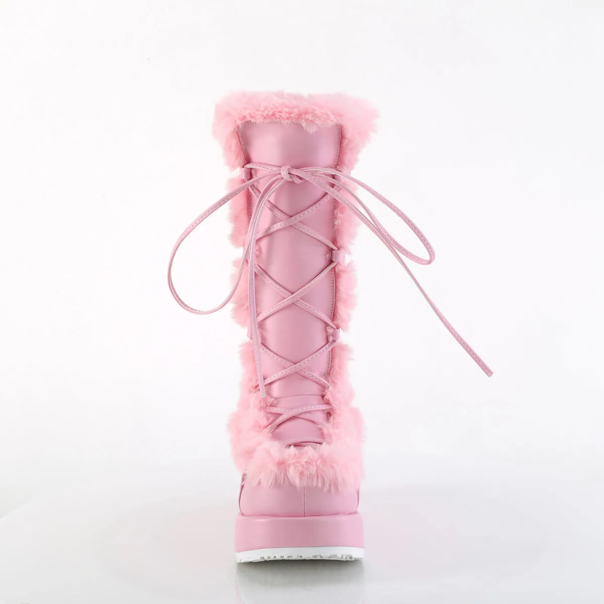 CUBBY-311 DemoniaCult Baby Pink Vegan Leather Sexy Women's Mid-Calf & Knee High Boots (Alternative Footwear)
