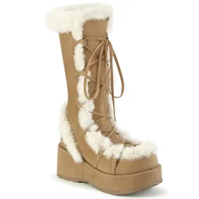 CUBBY-311 DemoniaCult Camel Vegan Suede Sexy Women's Mid-Calf & Knee High Boots (Alternative Footwear)