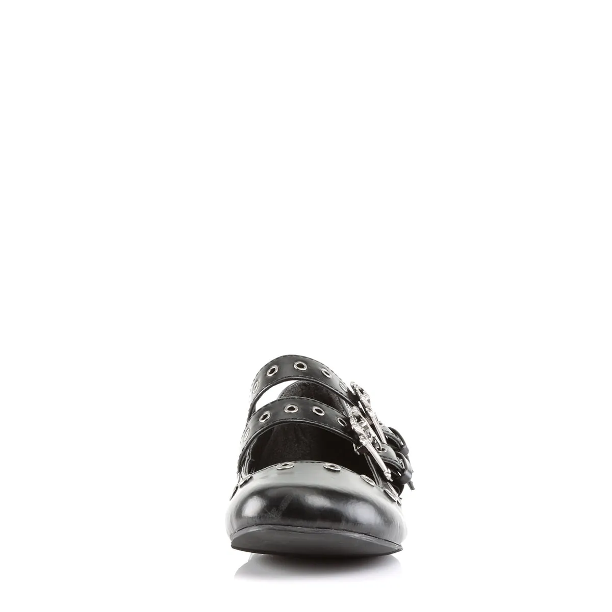 DAISY-03 DemoniaCult Black Vegan Leather Sexy Women's Flats (Alternative Footwear)