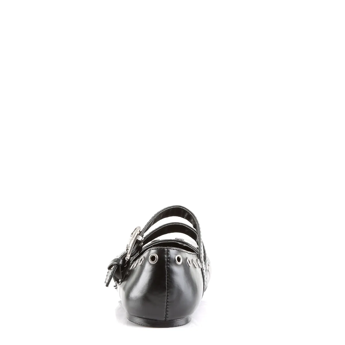 DAISY-03 DemoniaCult Black Vegan Leather Sexy Women's Flats (Alternative Footwear)
