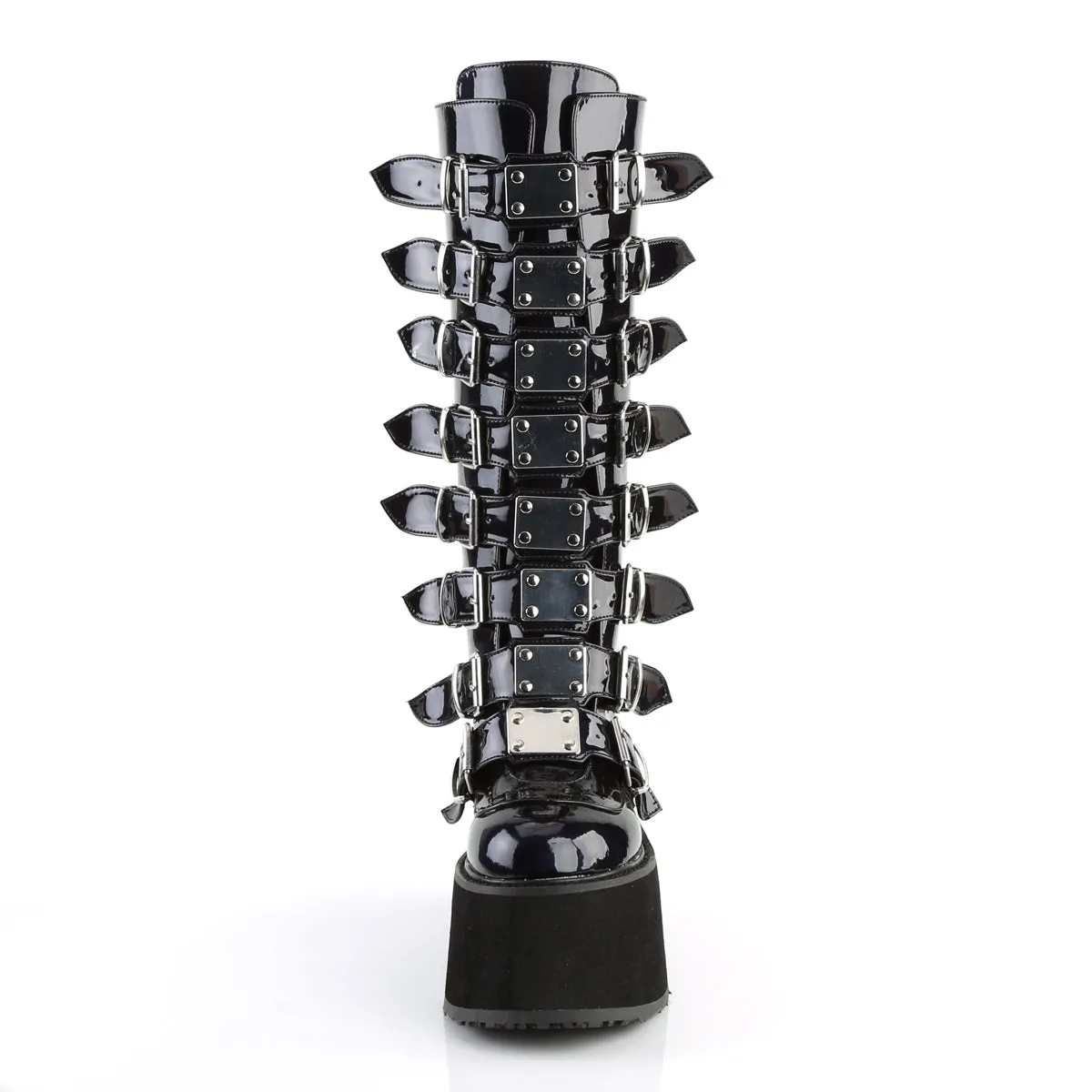 DAMNED-318 DemoniaCult Black Hologram Sexy Women's Mid-Calf & Knee High Boots (Alternative Footwear)