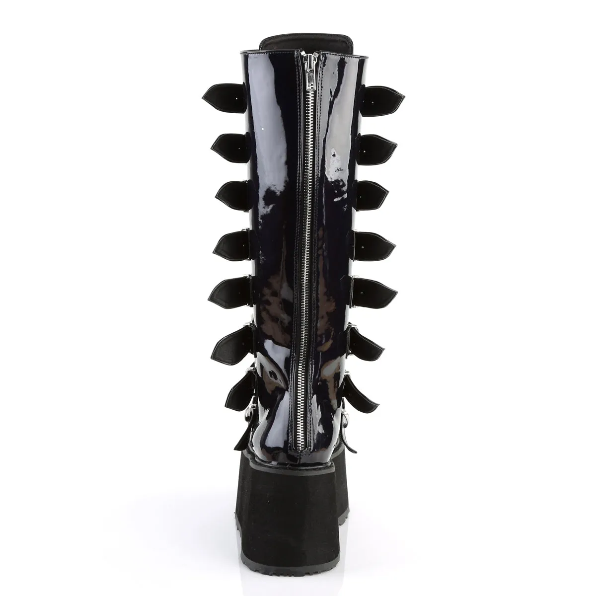 DAMNED-318 DemoniaCult Black Hologram Sexy Women's Mid-Calf & Knee High Boots (Alternative Footwear)