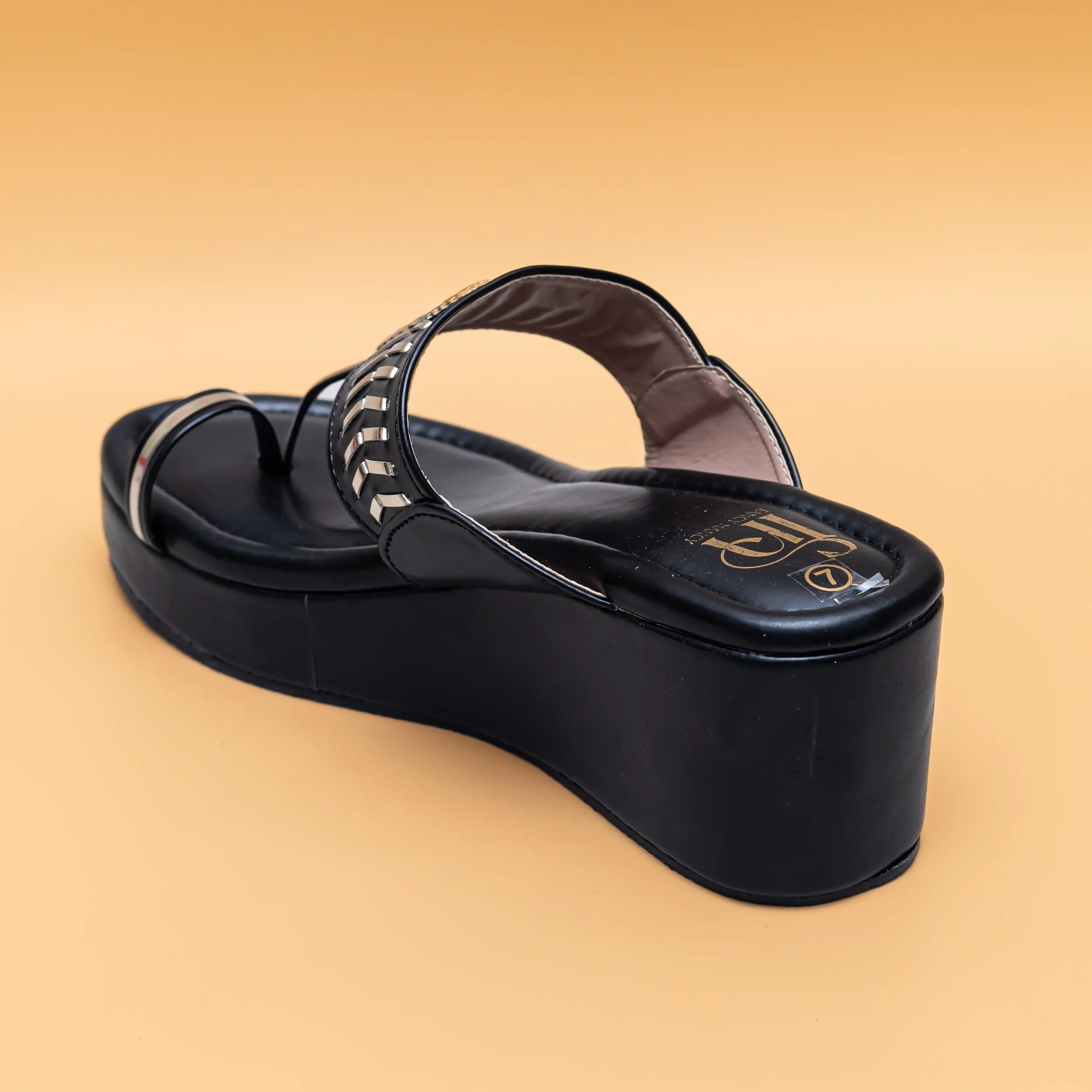 Designer Kolhapuri Platforms - Black