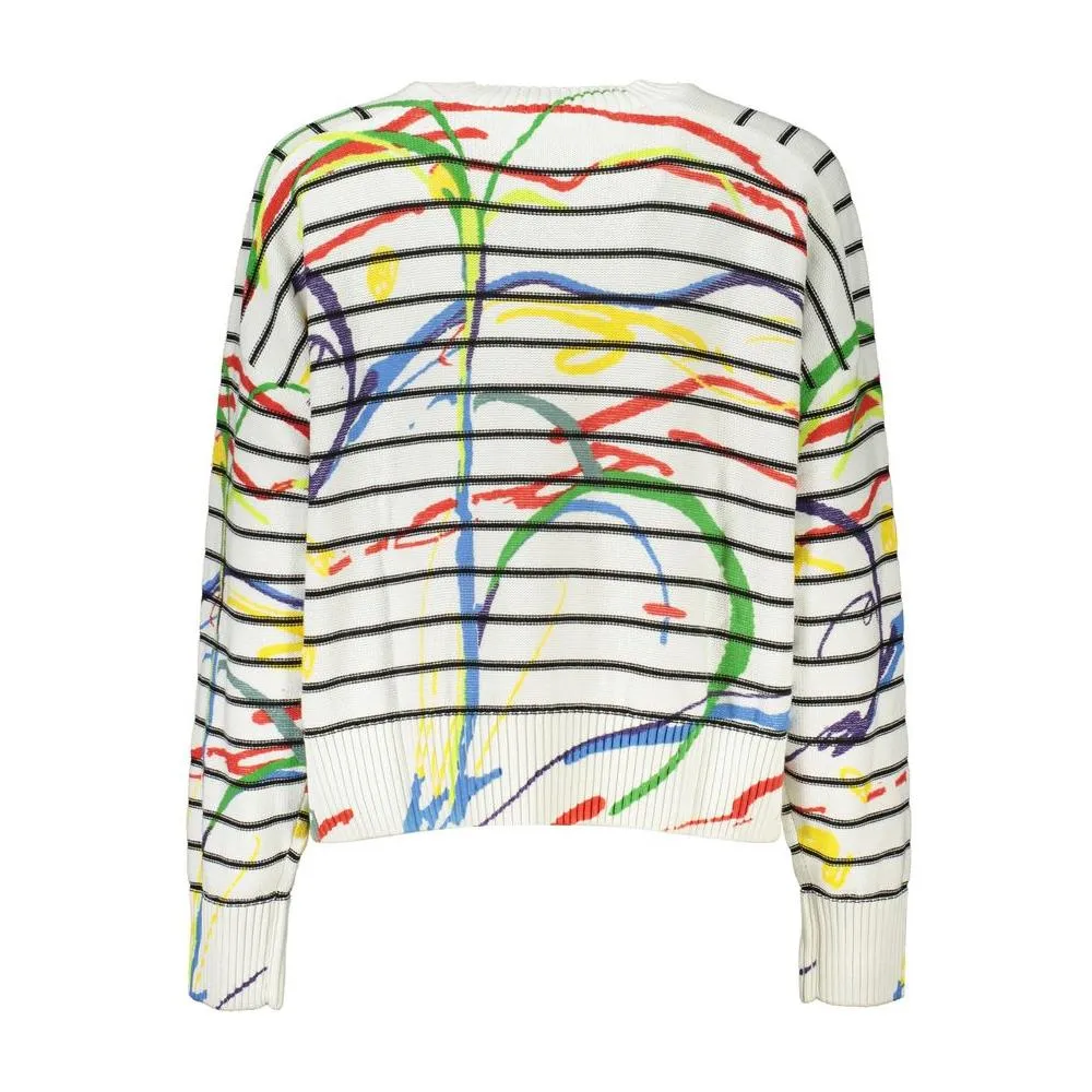 Desigual Chic Contrast Detail Crew Neck Sweater