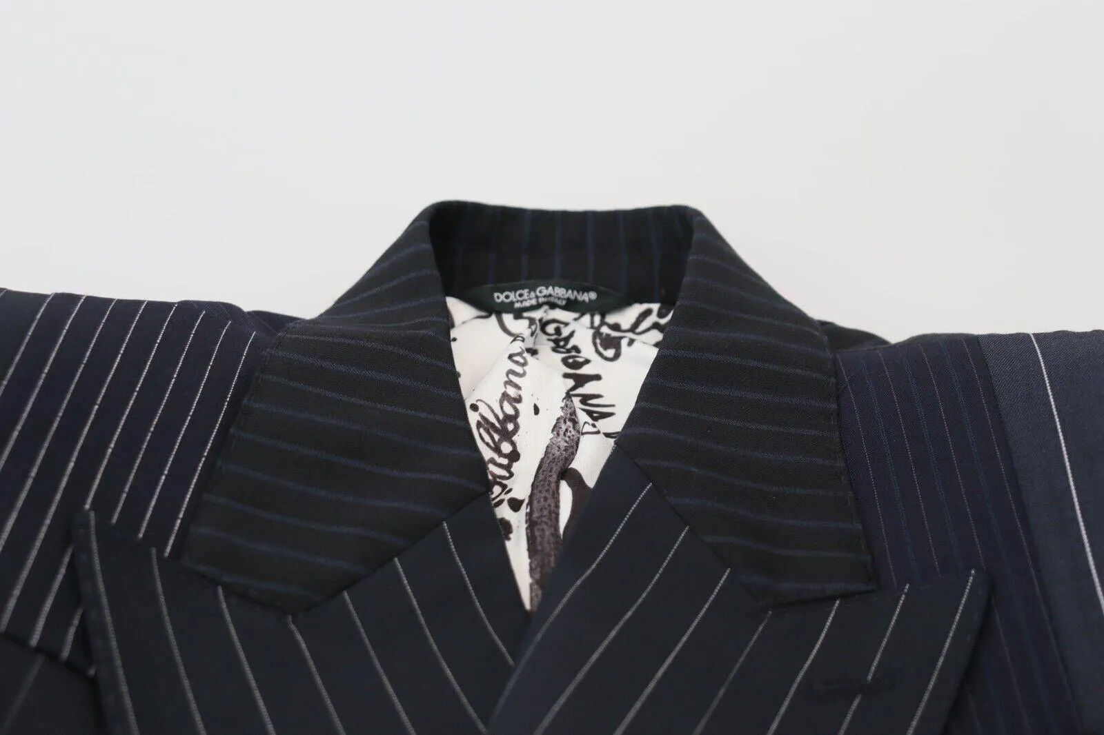 Dolce & Gabbana Elegant Navy Slim-Fit Double Breasted Blazer