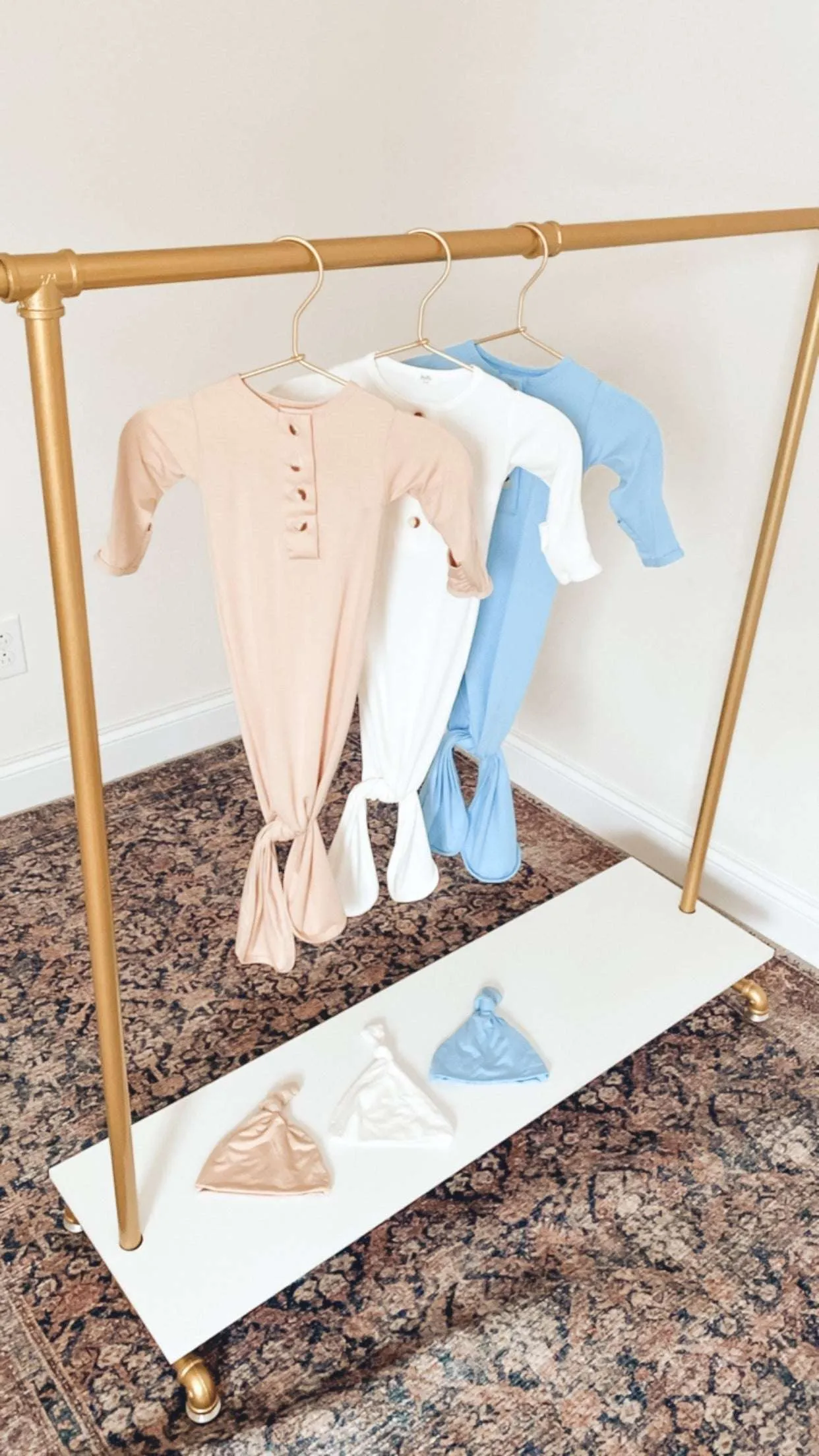 Emerson Knotted Gown & Hat Set | Baby Blue