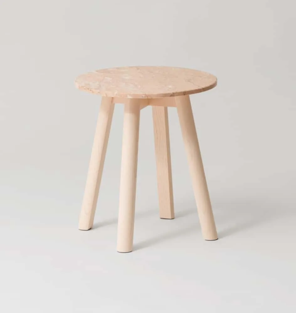 Enkel Marble Side Table - Powder