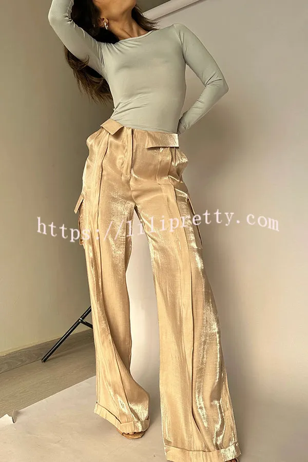 Essential Item Round Neck Long Sleeve Stretch Versatile T-Shirt