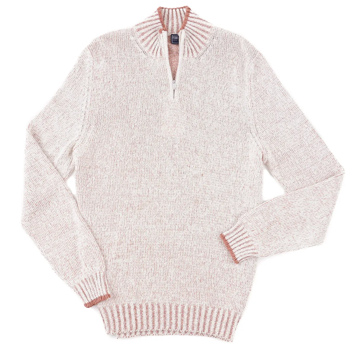 Fedeli Half-Zip Linen-Cotton Sweater