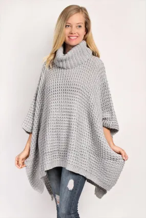FSP10020GYSIV GREY SILVER SCARF CABLE KNIT SINGLE WRAP BUTTON EMBELLISHED TASSEL