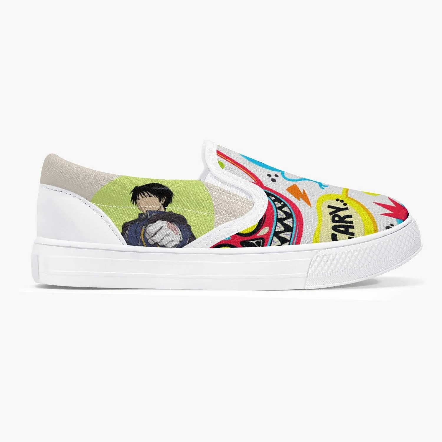 Fullmetal Alchemist Roy Kids Slip Ons Anime Shoes