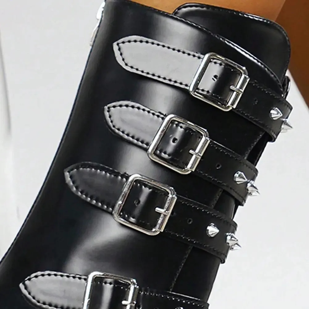 Funki Buys | Boots | Women's Gothic Mid-Calf Platform Boots