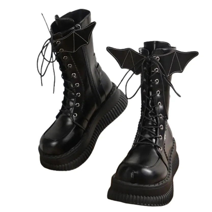 Funki Buys | Boots | Women's Gothic Mid-Calf Platform Boots
