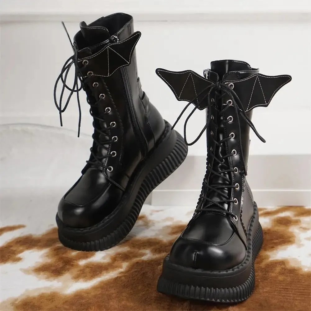 Funki Buys | Boots | Women's Gothic Mid-Calf Platform Boots