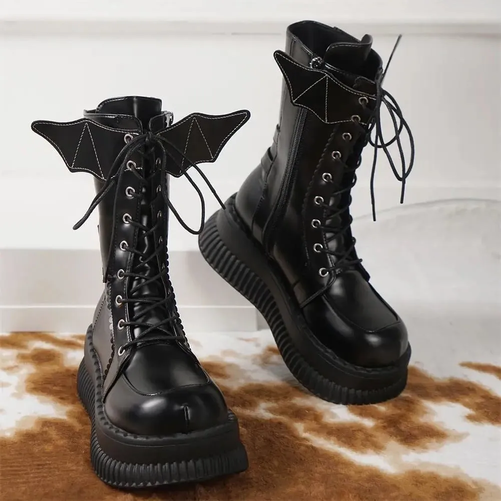Funki Buys | Boots | Women's Gothic Mid-Calf Platform Boots