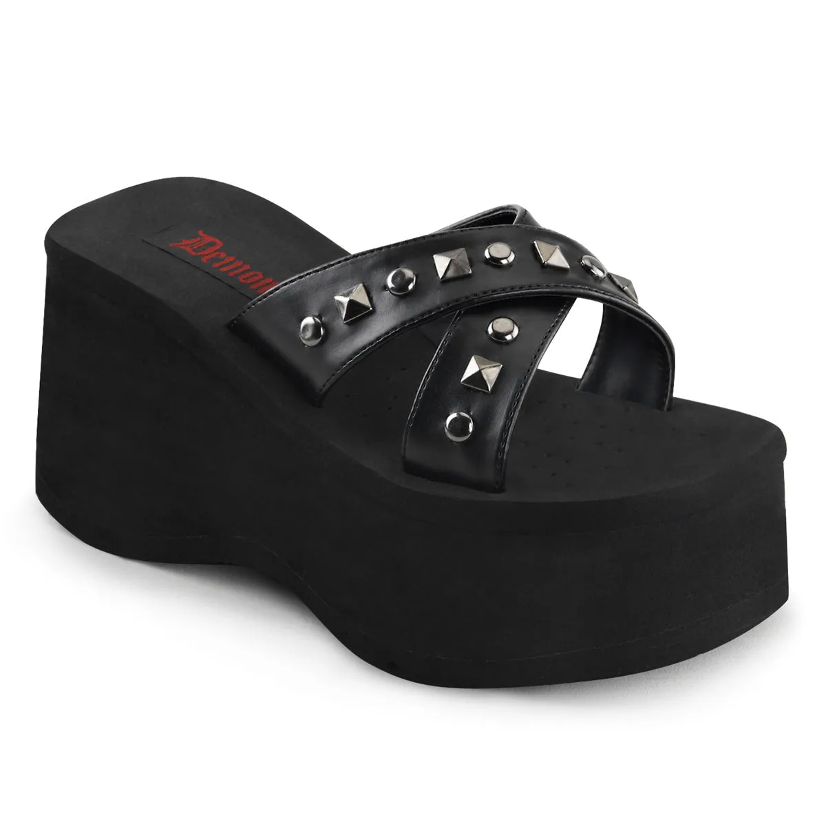 FUNN-29 DemoniaCult Black Vegan Leather Sexy Women's Sandals (Alternative Footwear)