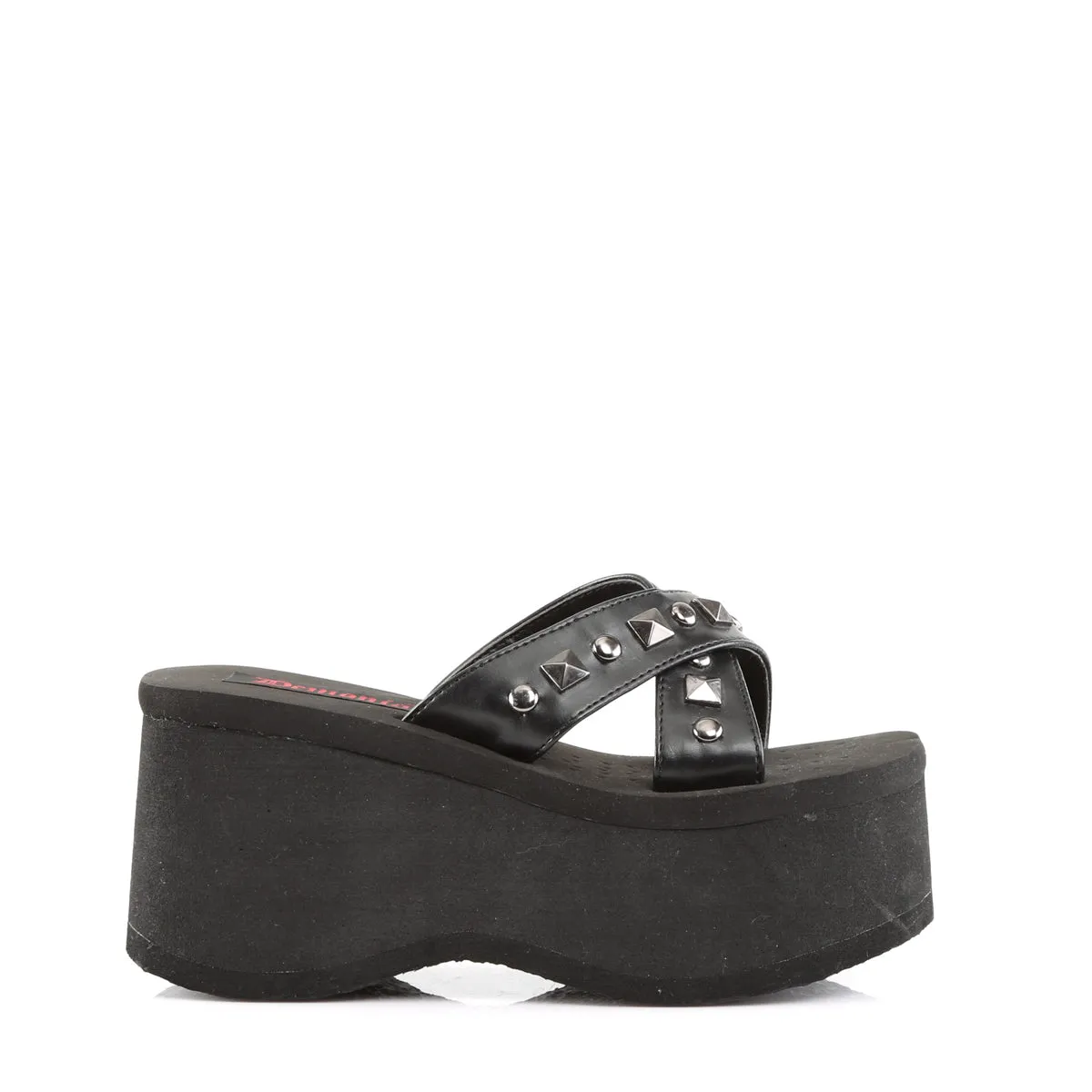 FUNN-29 DemoniaCult Black Vegan Leather Sexy Women's Sandals (Alternative Footwear)