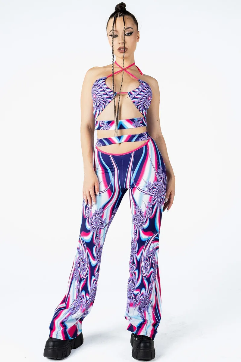 Fusion Flow Cut Out Flare Pants