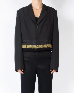 FW19 Gold Embroidered Knitted Hem Blazer