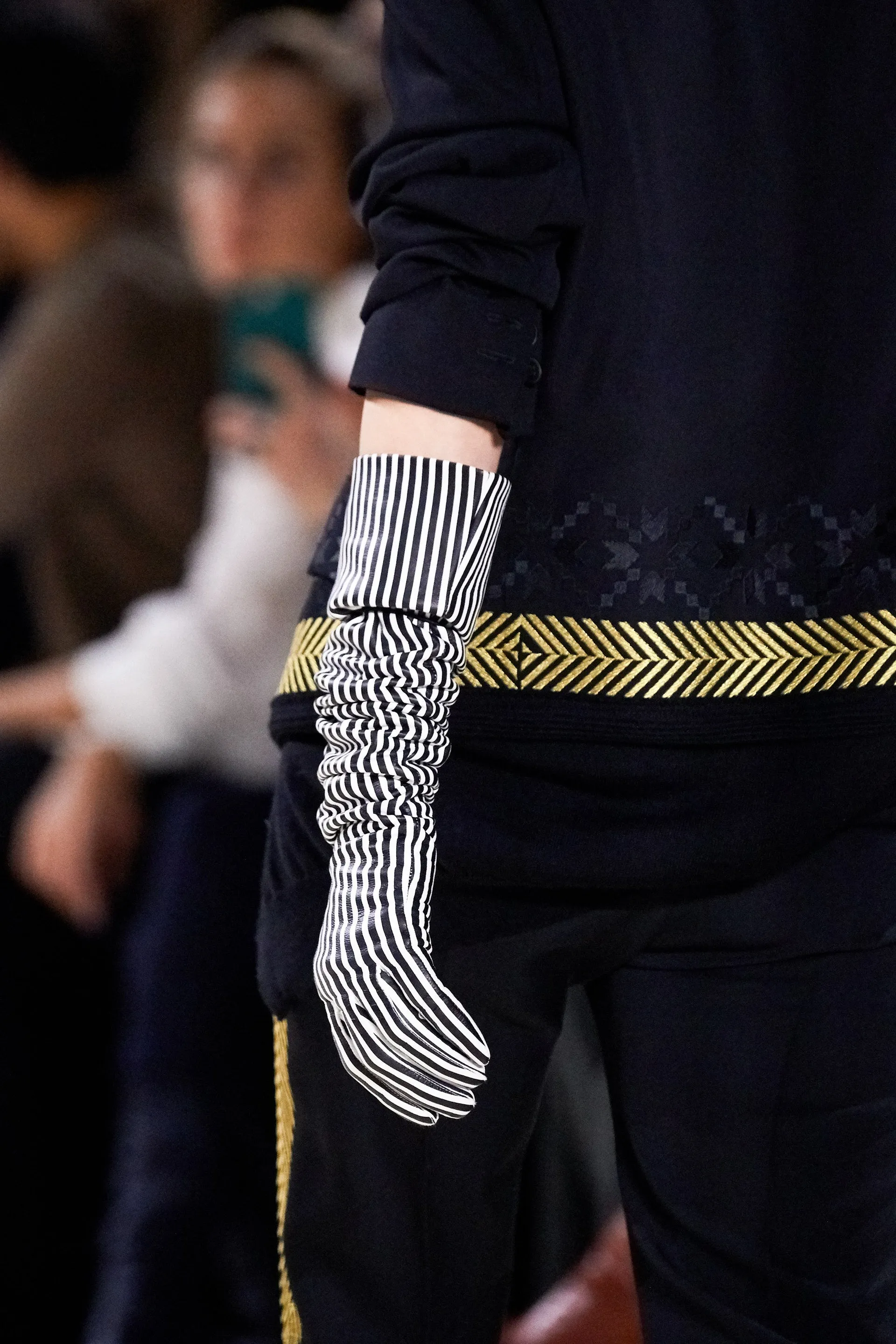 FW19 Gold Embroidered Knitted Hem Blazer
