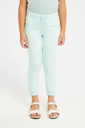 Girls Mint Stretchable Joggers