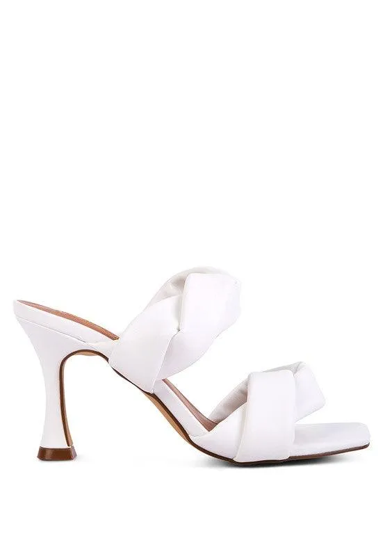 Glam Girl Twisted Strap Spool Heeled Sandals