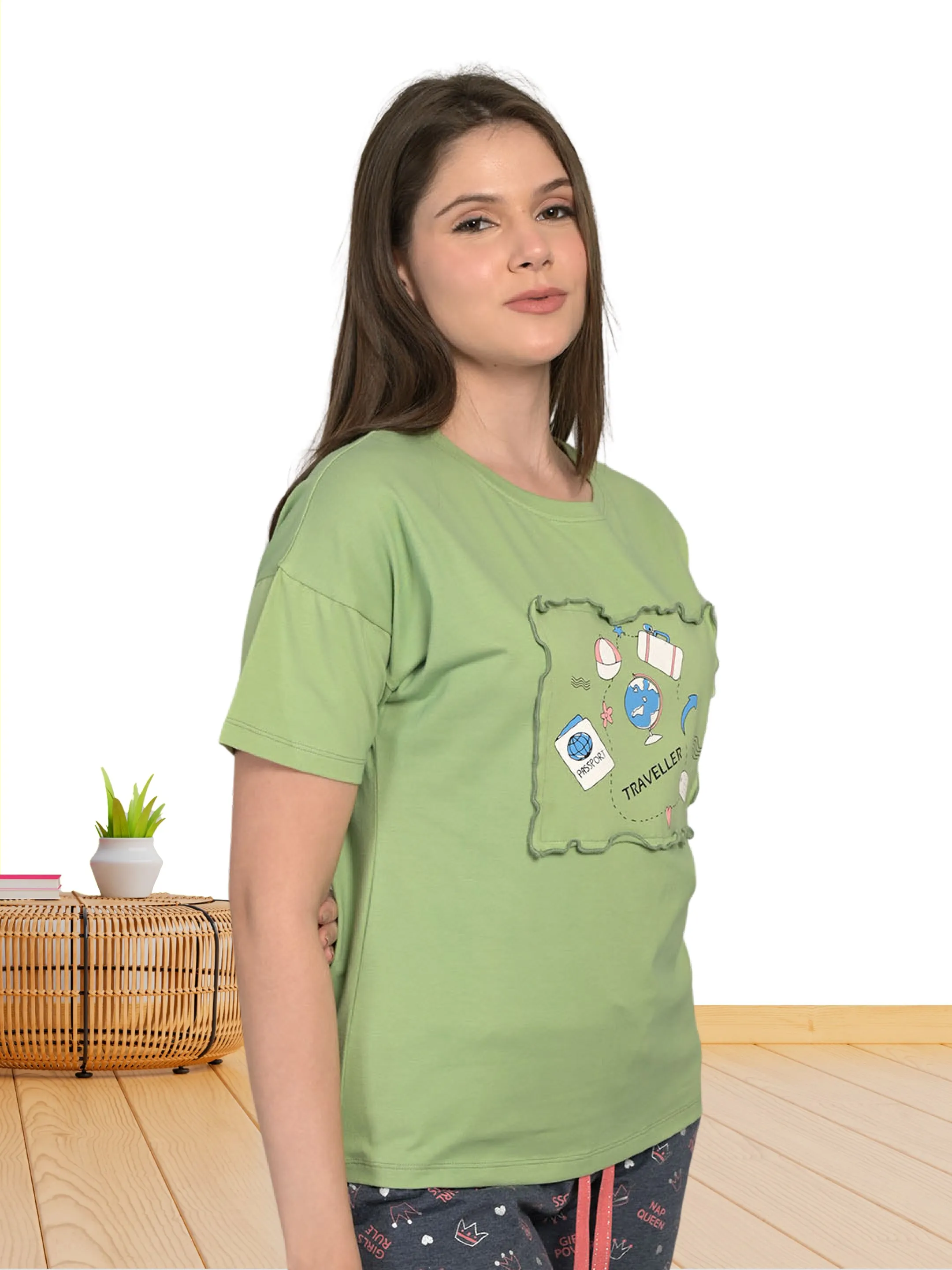 Green AU T-Shirt for Women
