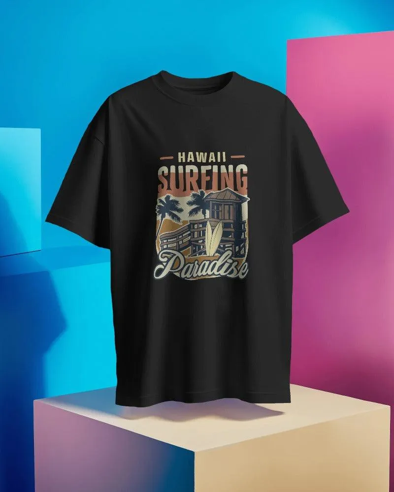 Hawaii Surfing Paradise Men's Classic Oversized T Shirt