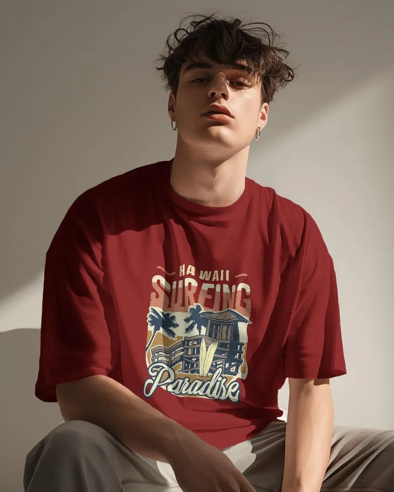 Hawaii Surfing Paradise Men's Classic Oversized T Shirt