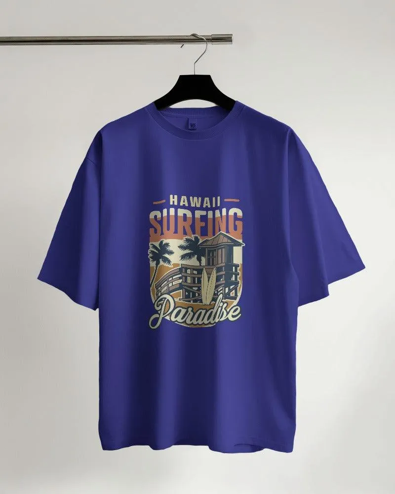 Hawaii Surfing Paradise Men's Classic Oversized T Shirt