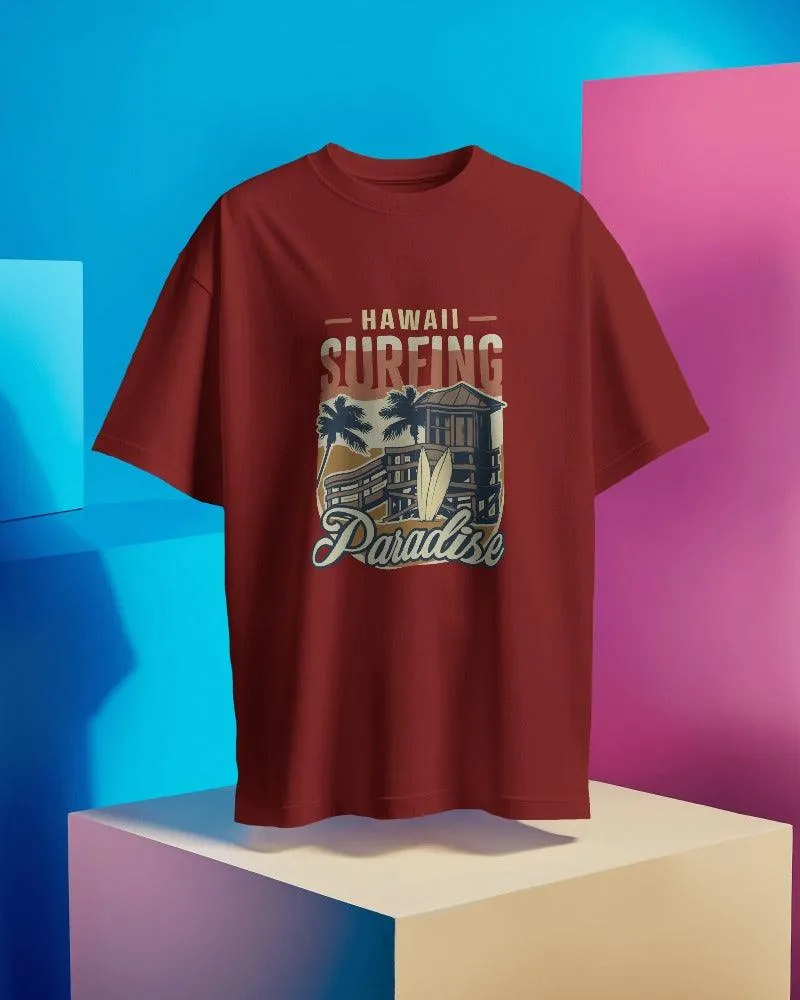 Hawaii Surfing Paradise Men's Classic Oversized T Shirt