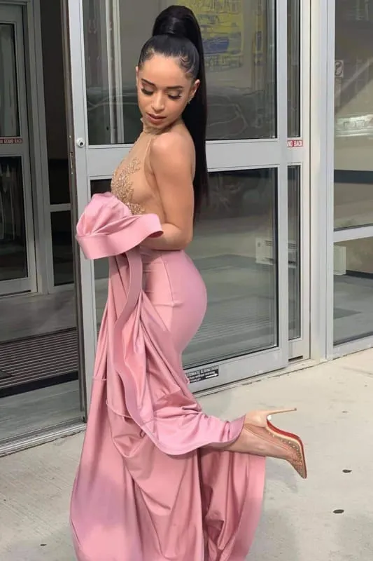 High Collar Pretty Sleeveless Open Back Mermaid Dresses
