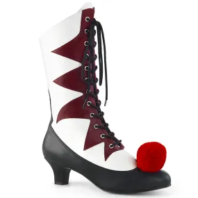 IT-120 Funtasma White-Burgundy Pu Fancy Dress Women's Boots (Fantasy Footwear)