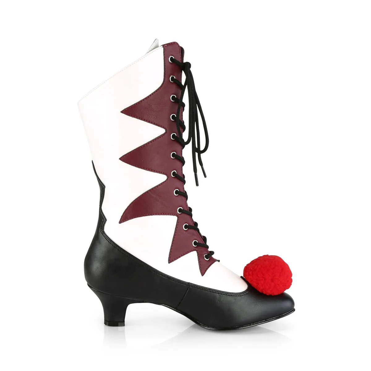 IT-120 Funtasma White-Burgundy Pu Fancy Dress Women's Boots (Fantasy Footwear)