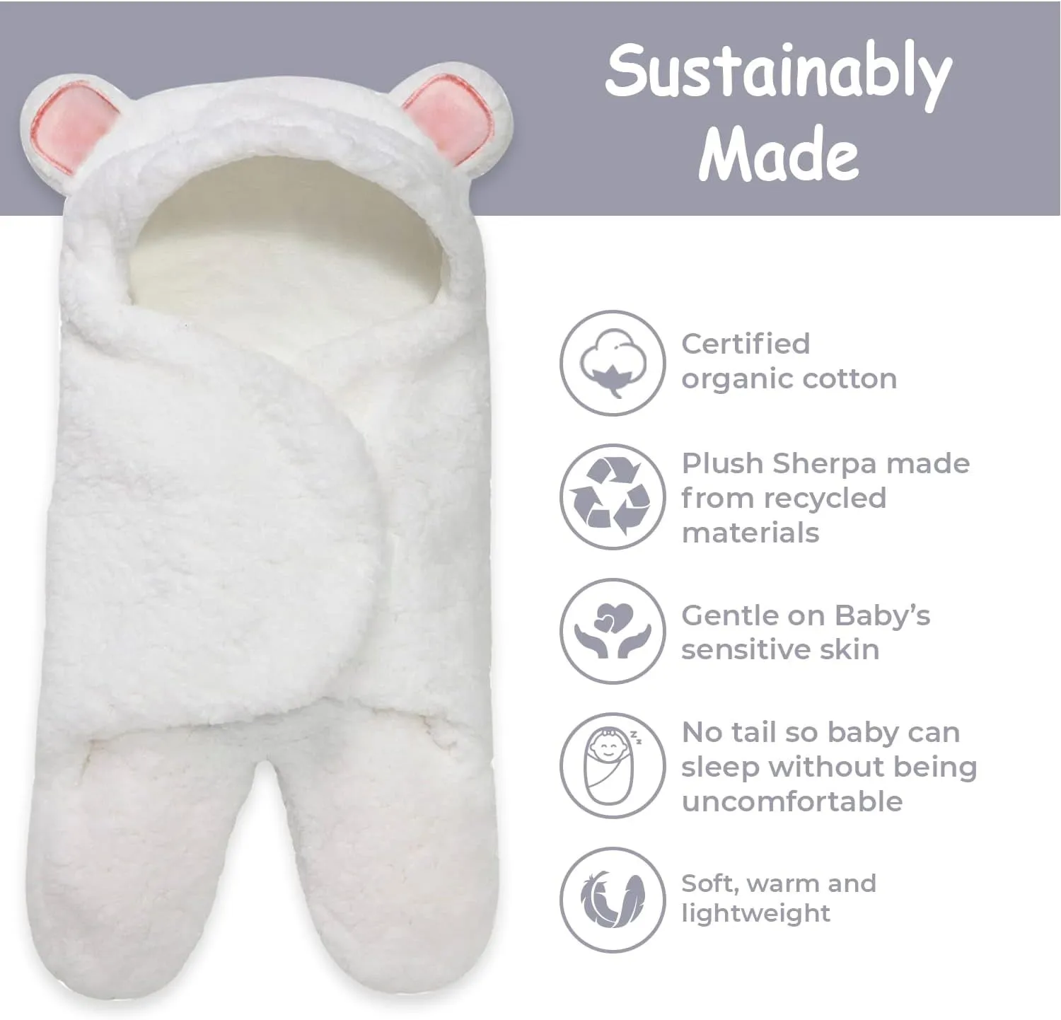 Jam Naturals- Baby Swaddle Blanket, Cute Bear Organic Receiving Swaddling Wrap, Newborn Baby Girl Soft Plush Registry Gift (Pink 0-3)