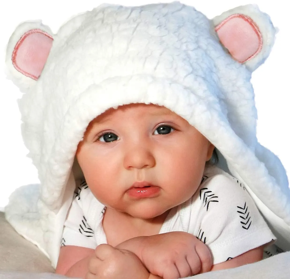 Jam Naturals- Baby Swaddle Blanket, Cute Bear Organic Receiving Swaddling Wrap, Newborn Baby Girl Soft Plush Registry Gift (Pink 0-3)