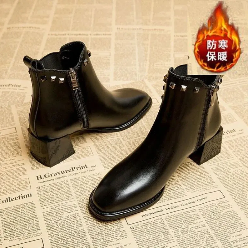 Joskaa Women Elastic Sock Boots Boots Female Autumn Winter 2024 New Square Toe Short Boots Slip-On  Fashion Ankle Boots De Mujer