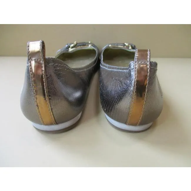 Juicy Couture Bronze Metallic Ballet Buckle Accent Flats Size Us