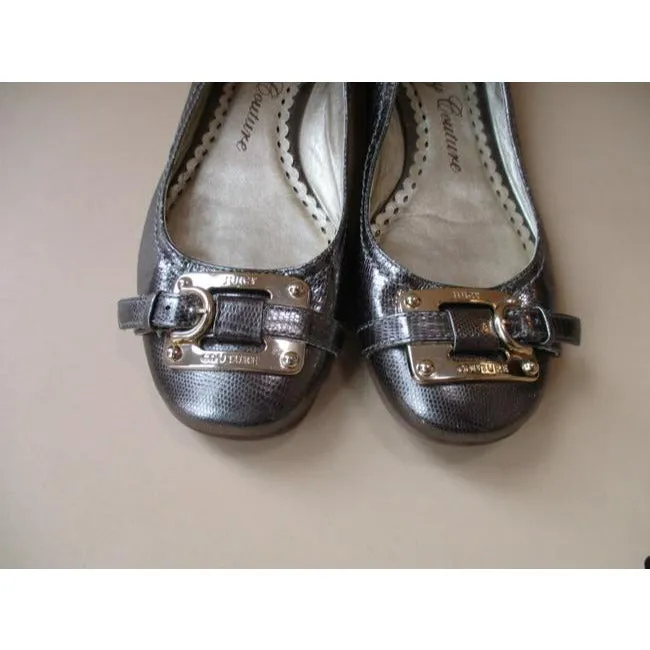 Juicy Couture Bronze Metallic Ballet Buckle Accent Flats Size Us