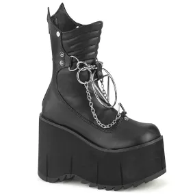 KERA-130 DemoniaCult Black Vegan Leather Sexy Women's Ankle Boots (Alternative Footwear)