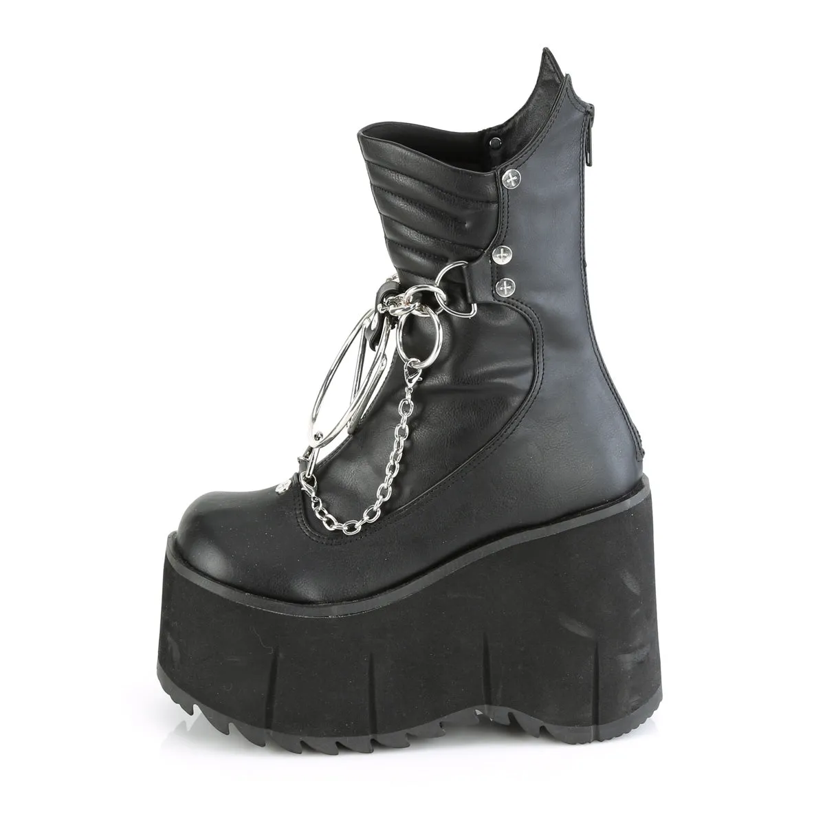 KERA-130 DemoniaCult Black Vegan Leather Sexy Women's Ankle Boots (Alternative Footwear)