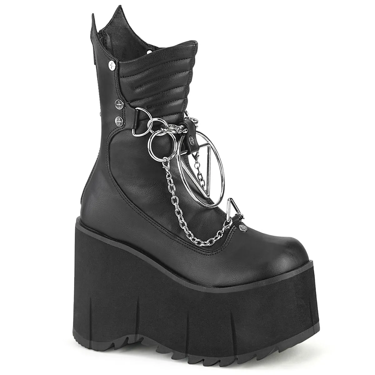 KERA-130 DemoniaCult Black Vegan Leather Sexy Women's Ankle Boots (Alternative Footwear)
