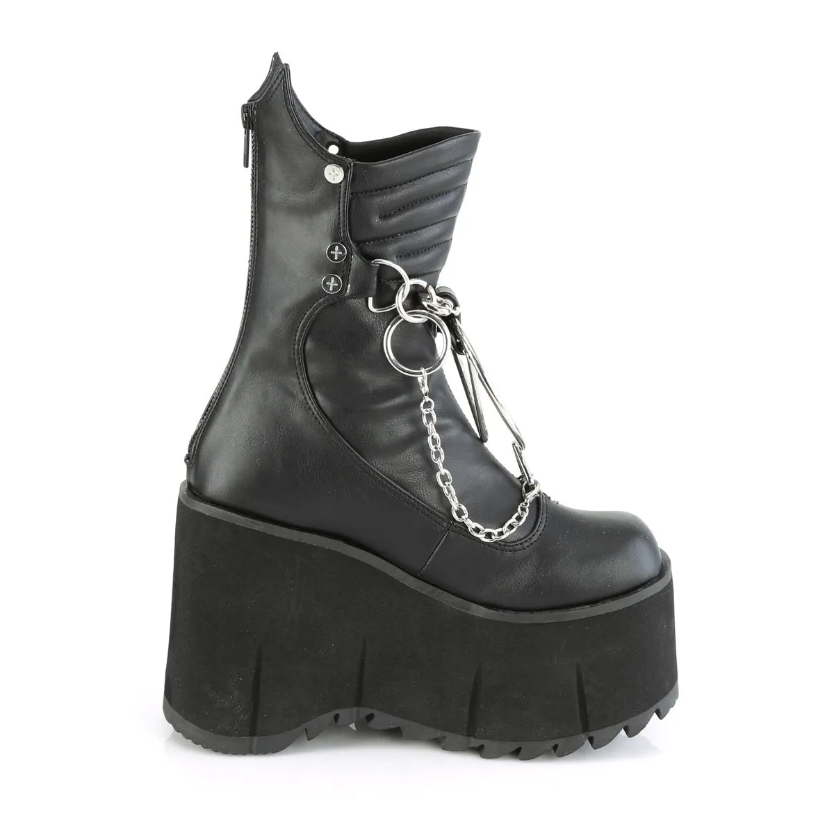 KERA-130 DemoniaCult Black Vegan Leather Sexy Women's Ankle Boots (Alternative Footwear)