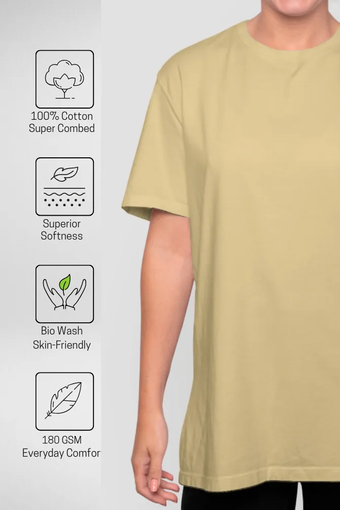Lavender and Beige Lightweight Oversized T-shirts Combo for Women